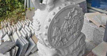 沧州芝麻白抱鼓石 庭院抱鼓石