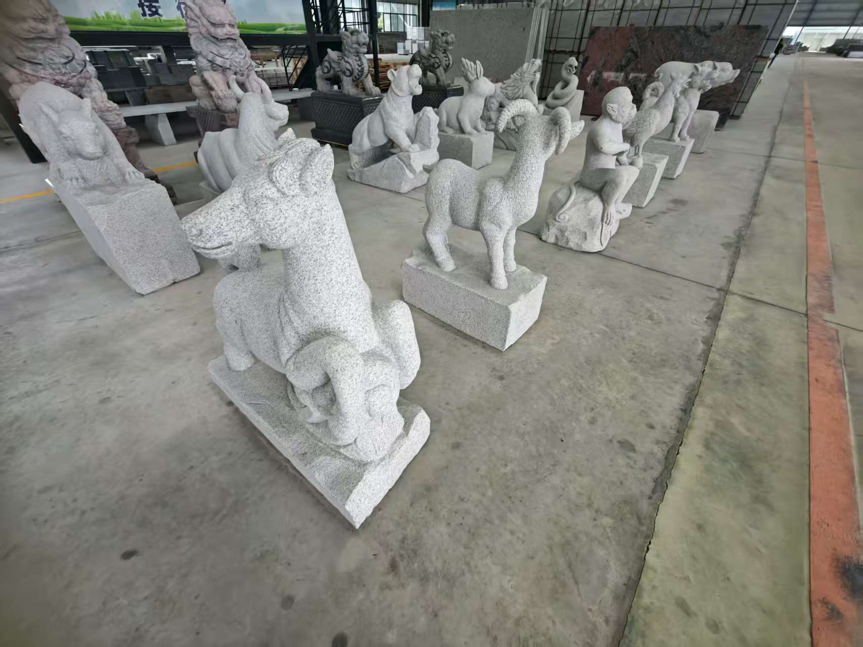 沧州芝麻白雕刻 十二生肖 异形雕刻