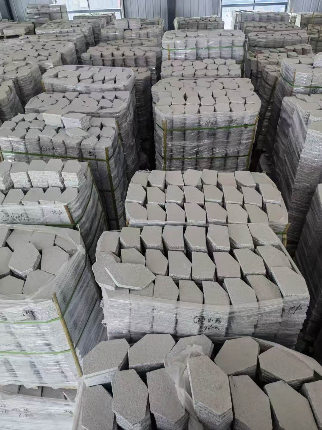 沧州芝麻白石材冰裂纹，碎拼。