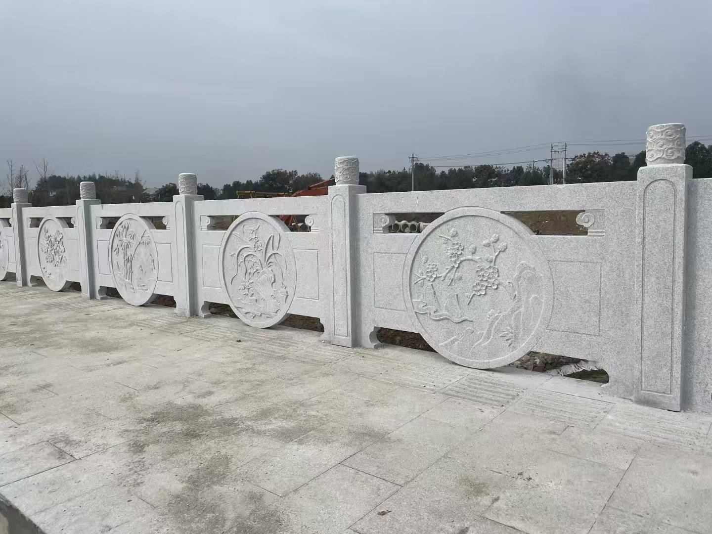 沧州芝麻白河道栏杆 石材栏杆