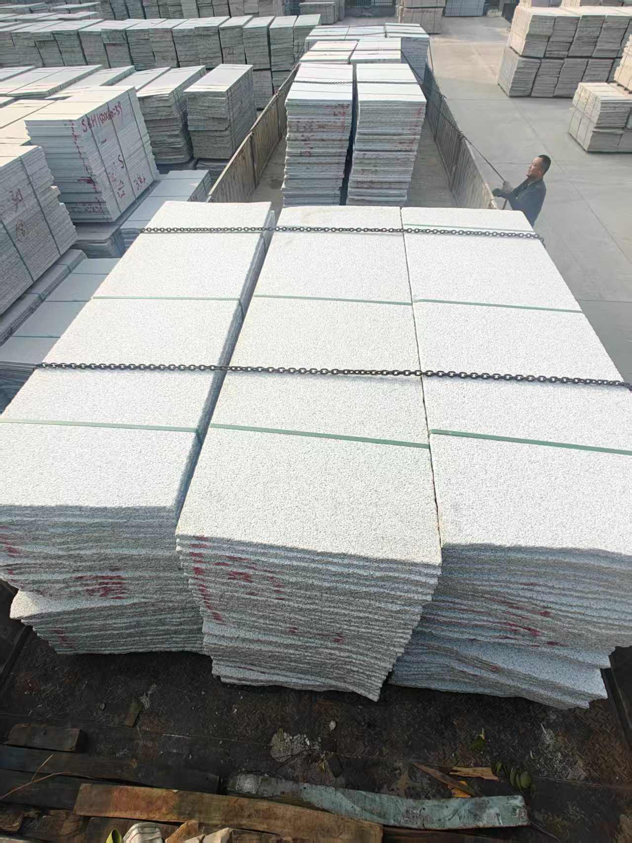 沧州芝麻白毛板，石材毛板